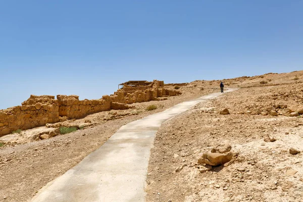 Masada Israel Května 2016 Turisté Navštíví Zříceniny Masady Starobylé Pevnosti — Stock fotografie