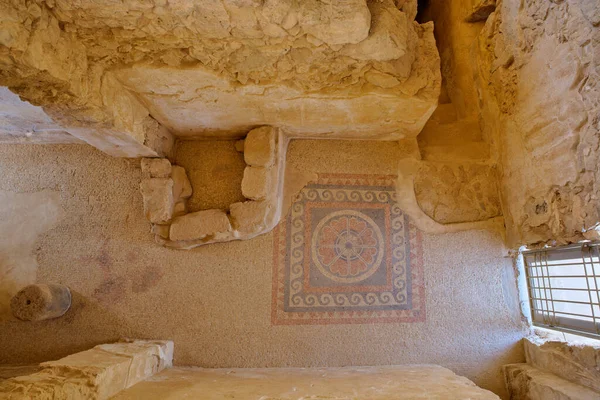 Masada Israel May 2016 Masada Ruins Mosaics Ancient Fortress Southern — Stock Photo, Image