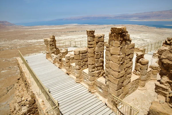Masada Israel Maj 2016 Ruiny Pałacowe Masady Starożytnej Twierdzy Pustyni — Zdjęcie stockowe
