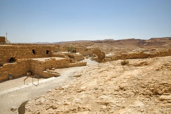 Masada Israel Mayo 2016 Ruinas Del Palacio Masada Antigua Fortaleza — Foto de Stock