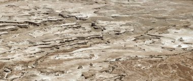 Güney İsrail 'deki Masada harabelerinden ölü deniz manzarası.