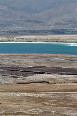 Güney İsrail 'deki Masada harabelerinden ölü deniz manzarası.