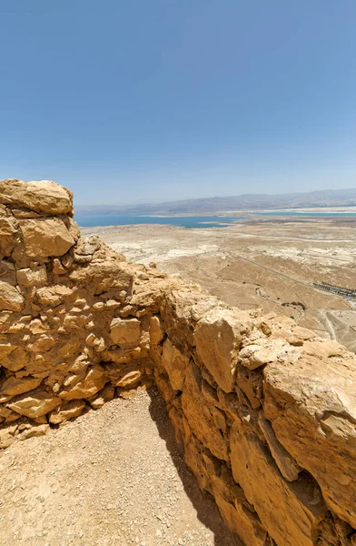 Ruinas Masada Antigua Fortaleza Desierto Judea Sur Israel —  Fotos de Stock