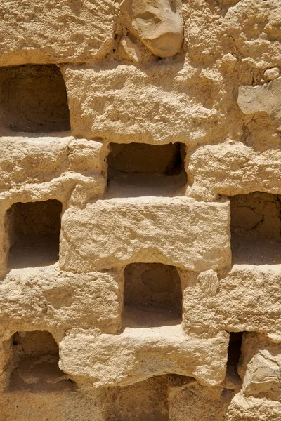Detalle Muralla Palomares Las Ruinas Masada Antigua Fortaleza Desierto Judea — Foto de Stock