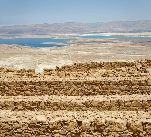Ruinas Masada Antigua Fortaleza Desierto Judea Sur Israel —  Fotos de Stock