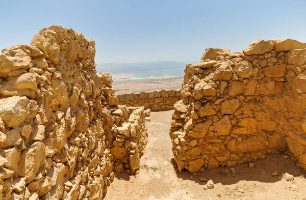 Østlige Observasjonspunkter Deler Masada Ruinene Den Gamle Festningen Sør Israels – stockfoto