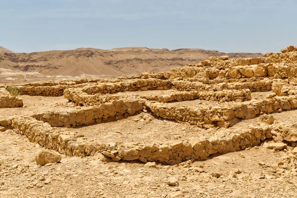 朱迪亚沙漠南部古堡的Masada遗址 — 图库照片