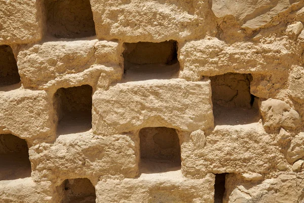 Detalhe Muro Dovecote Ruínas Masada Antiga Fortaleza Sul Deserto Judeia — Fotografia de Stock