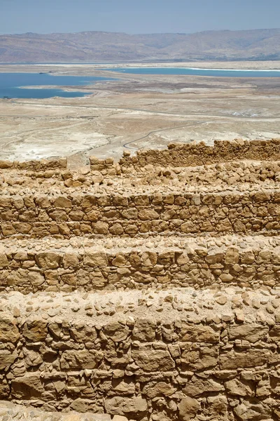 Mασάδα Ερείπια Του Αρχαίου Φρουρίου Στη Νότια Έρημο Του Ισραήλ — Φωτογραφία Αρχείου