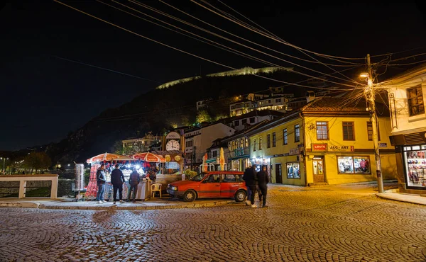 Prizren Kosowo Listopad 2022 Cicha Noc Zabytkowym Centrum Miasta Filigree — Zdjęcie stockowe