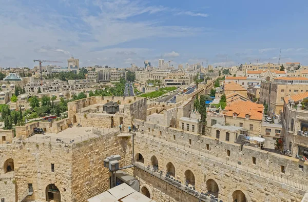 Jerusalem Israel Maj 2016 Widok Dziedziniec Wieży Muru Północnego Dawida — Zdjęcie stockowe