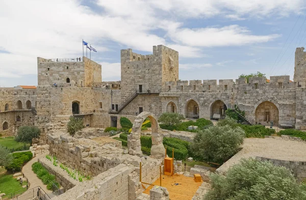 Jerusalem Israel Mei 2016 Zicht Archeologische Vondsten Binnenplaats Van Toren — Stockfoto