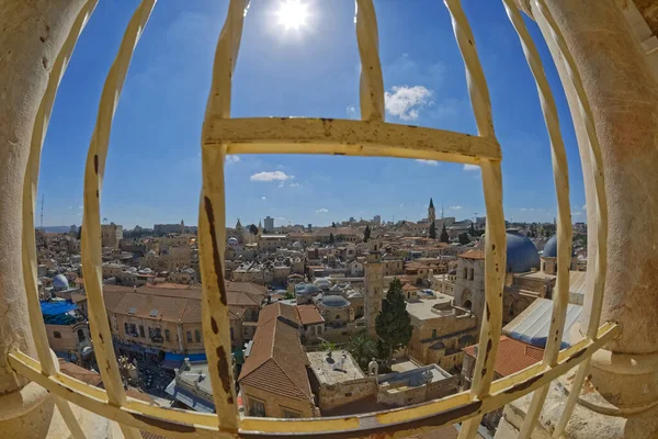 Jerusalem Israel May 2016 Fisheye Lens Shot Panoramic View Old — Stock Photo, Image