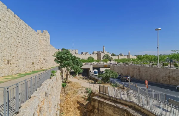 Jerusalem Israel May 2016 Modern Transportation Historical Sites Western Edge — Stock Photo, Image