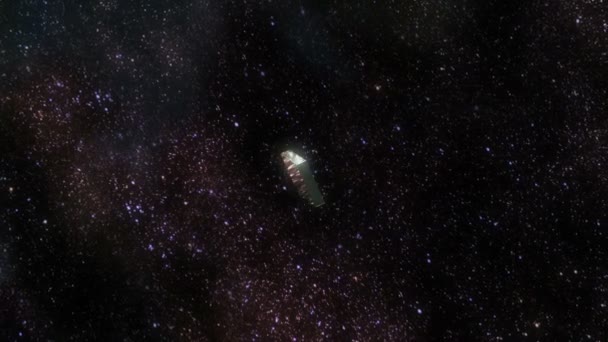 太空中一块黑色石碑的3D动画 — 图库视频影像