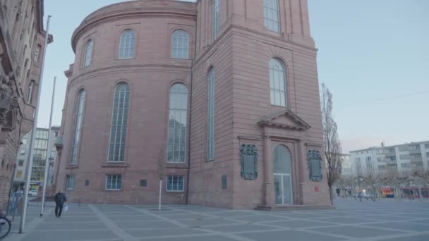 Frankfurt Main Niemcy Styczeń 2019 Historyczny Kościół Pawła Słoneczny Zimowy — Wideo stockowe
