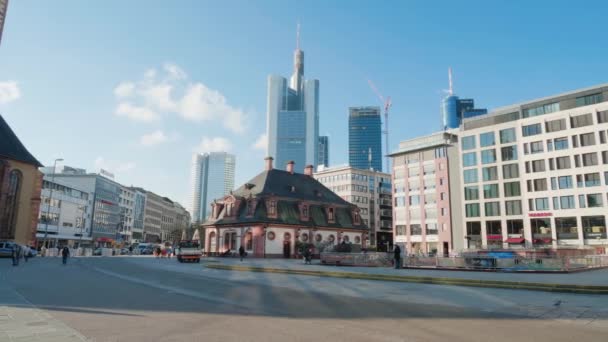 Frankfurt Nad Menem Niemcy Stycznia 2019 Ludzie Spacerują Starym Barokowym — Wideo stockowe