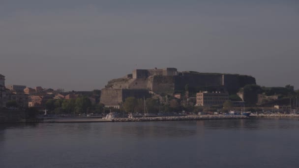 Corfu Řecko Října 2022 Nová Benátská Pevnost Starými Budovami Centru — Stock video