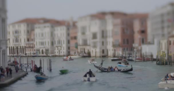 Wencja Włochy Kwiecień 2023 Timelapse Łodzi Mijających Grand Canal Widok — Wideo stockowe