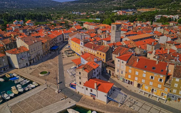 Cres Croazia Aprile 2020 Veduta Aerea Del Porto Della Città — Foto Stock