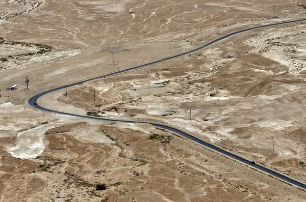 Camino Del Desierto Mar Muerto Las Ruinas Masada Sur Israel —  Fotos de Stock