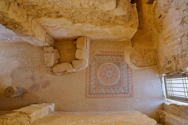 Masada Israel May 2016 Masada Ruins Mosaics Ancient Fortress Southern — Stock Photo, Image