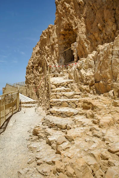 Masada Israel Května 2016 Nové Schody Pro Snadnější Bezpečnější Prohlídku — Stock fotografie