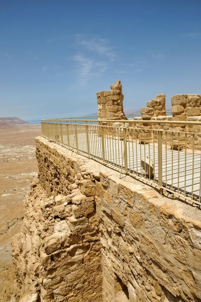 Masada Israel Maio 2016 Ruínas Palácio Masada Antiga Fortaleza Sul — Fotografia de Stock