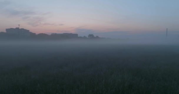 Captivating View Fog Veiled Zagreb Gentle Embrace River Sava Ethereal — Stock Video