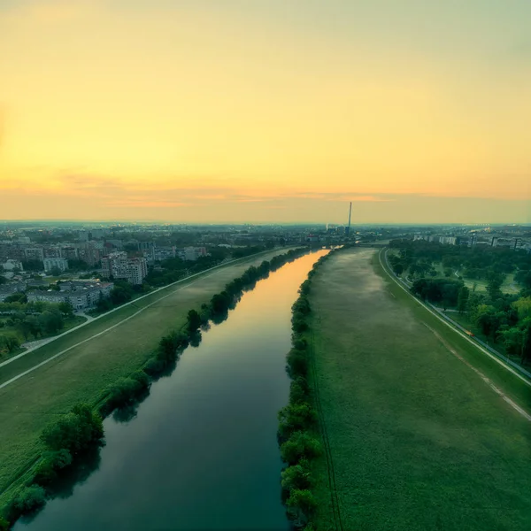 Ein Ruhiger Morgen Ufer Der Zagreb Der Tag Beginnt Gerade — Stockfoto