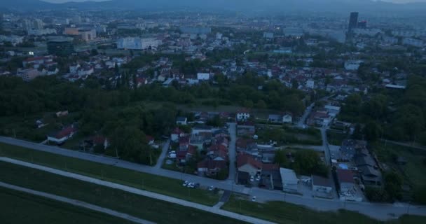 Una Cautivadora Vista Niebla Velada Zagreb Donde Suave Abrazo Del — Vídeos de Stock