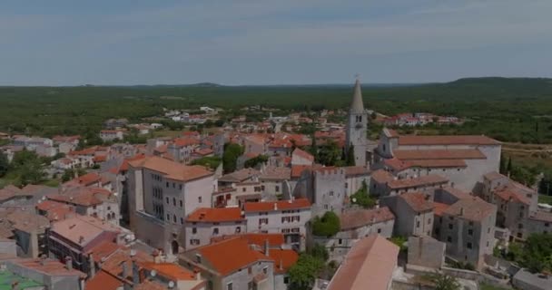 Bale Croácia Junho 2023 Vista Aérea Cidade Velha Espalhando Círculos — Vídeo de Stock