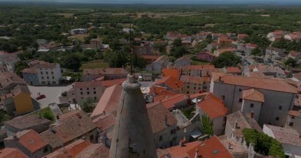 Bale Chorvatsko Června 2023 Vzdušný Pohled Staré Město Šířící Soustředných — Stock video