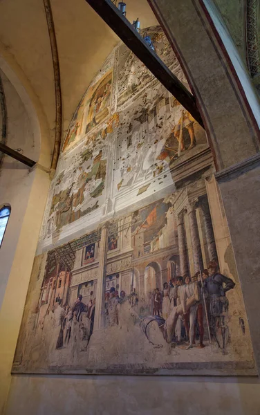 Padua Italia Aprile 2023 Restauro Pitture Murali Nella Vecchia Chiesa — Foto Stock