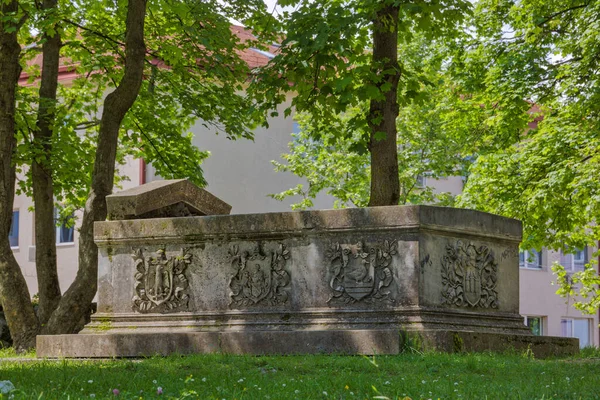 Medieval Bihac Sarcophagus Also Referred Tomb Croatian Nobles Located Park - Stock-foto
