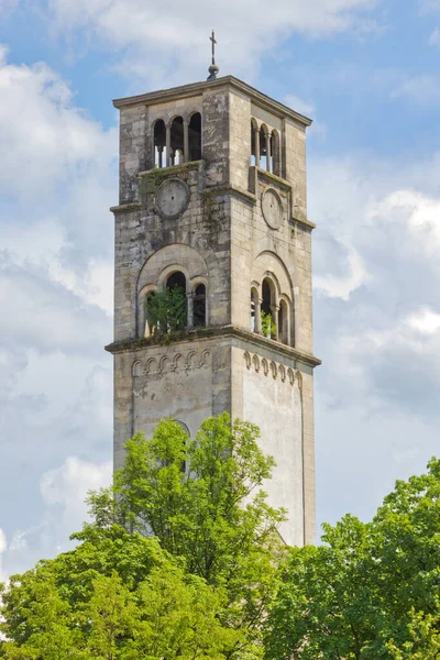 Overgrown Bell Tower Church Anthony Padua Bihac Evidence Natures Resilience — Stock Photo, Image