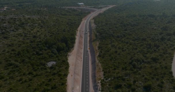 Aerial Shot Newly Inaugurated Access Road Leading Peljesac Bridge Croatia — Αρχείο Βίντεο