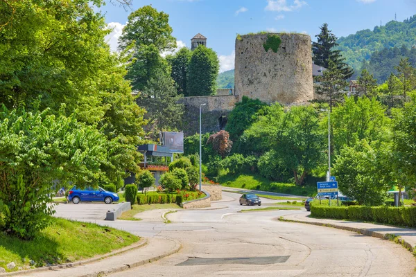 Jajce Bosnia Herzegovina Czerwca 2023 Majestatyczny Widok Wieżę Niedźwiedzia Pod — Zdjęcie stockowe