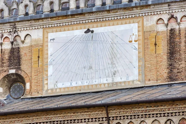 Sundial Clock Facade Medieval Building Padua Italy — Stock Photo, Image