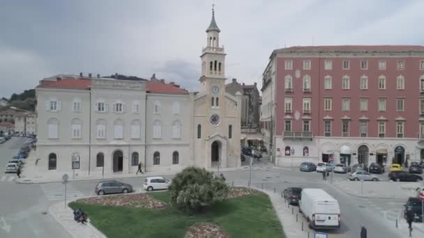Bölüm Croatia Nisan 2018 Tarihi Francis Kilisesi Manastırı Nın Havadan — Stok video