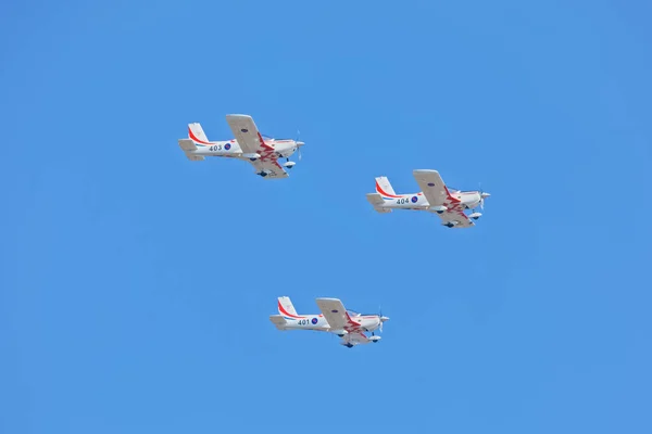 Knin Croatie Août 2018 Trois Avions Équipe Voltige Aérienne Krila — Photo