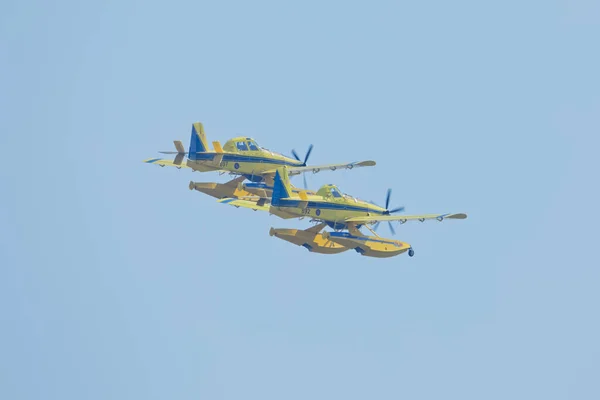 Knin Croatie Août 2018 Formation Deux Avions Lutte Contre Les — Photo
