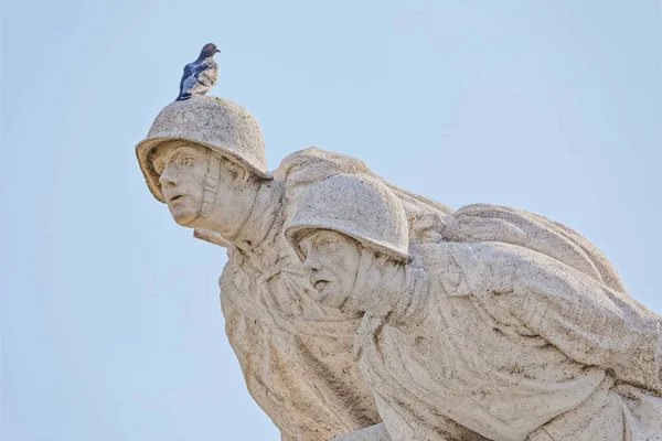 Vienna Áustria Setembro 2018 Detalhes Dos Soldados Pedra Memorial Guerra — Fotografia de Stock