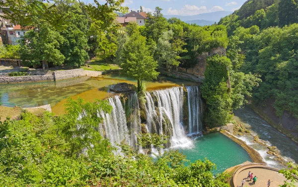 Jajce Bosnia Herzegovina Juni 2023 Toeristen Het Plateau Leggen Het — Stockfoto