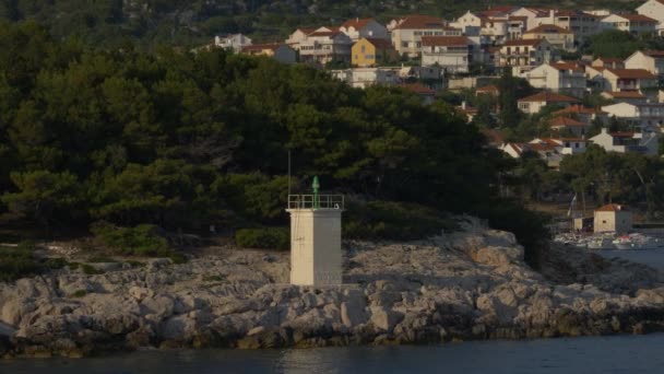 Hvar Croatia Czerwca 2020 Widok Miasto Hvar Promu Przemierzającego Kanał — Wideo stockowe