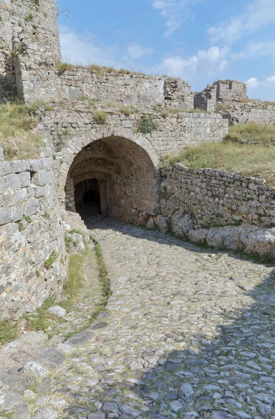 Stone Entrance Archway Medieval Rosafa Fortress Skadar Paved Cobblestones — Stock Photo, Image