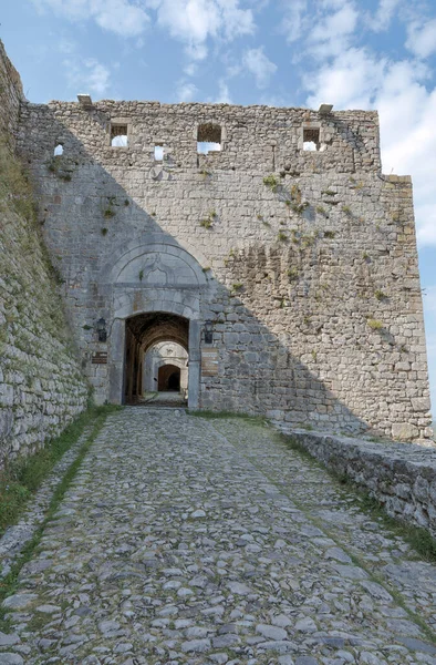 Stone Entrance Archway Medieval Rosafa Fortress Skadar Paved Cobblestones — Stock Photo, Image