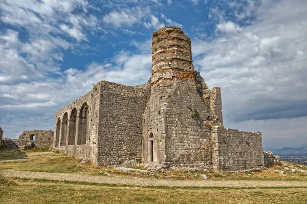 Zřícenina Středověké Pevnosti Rosafa Shkoderu Představující Zbytky Kostela Mešity — Stock fotografie