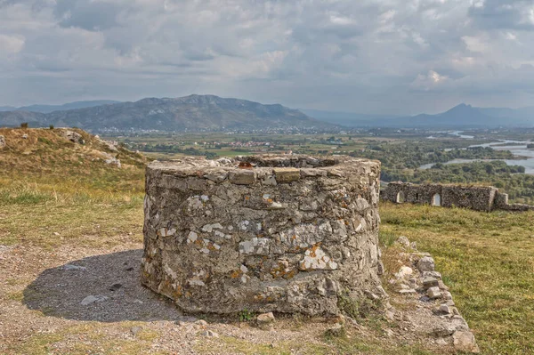 Dettaglio Veduta Dell Altopiano Medievale Della Fortezza Rosafa Shkoder Albania — Foto Stock