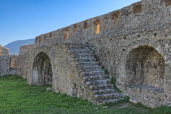 Interior View Venetian Triangular Castle Butrint Albania Showcasing Stairs Leading — Stock Photo, Image
